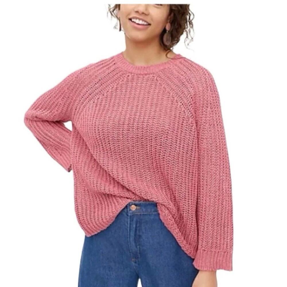 J. Crew Relaxed Fit Open Knit Sweater 100% Linen Beach Sweater Large 1926